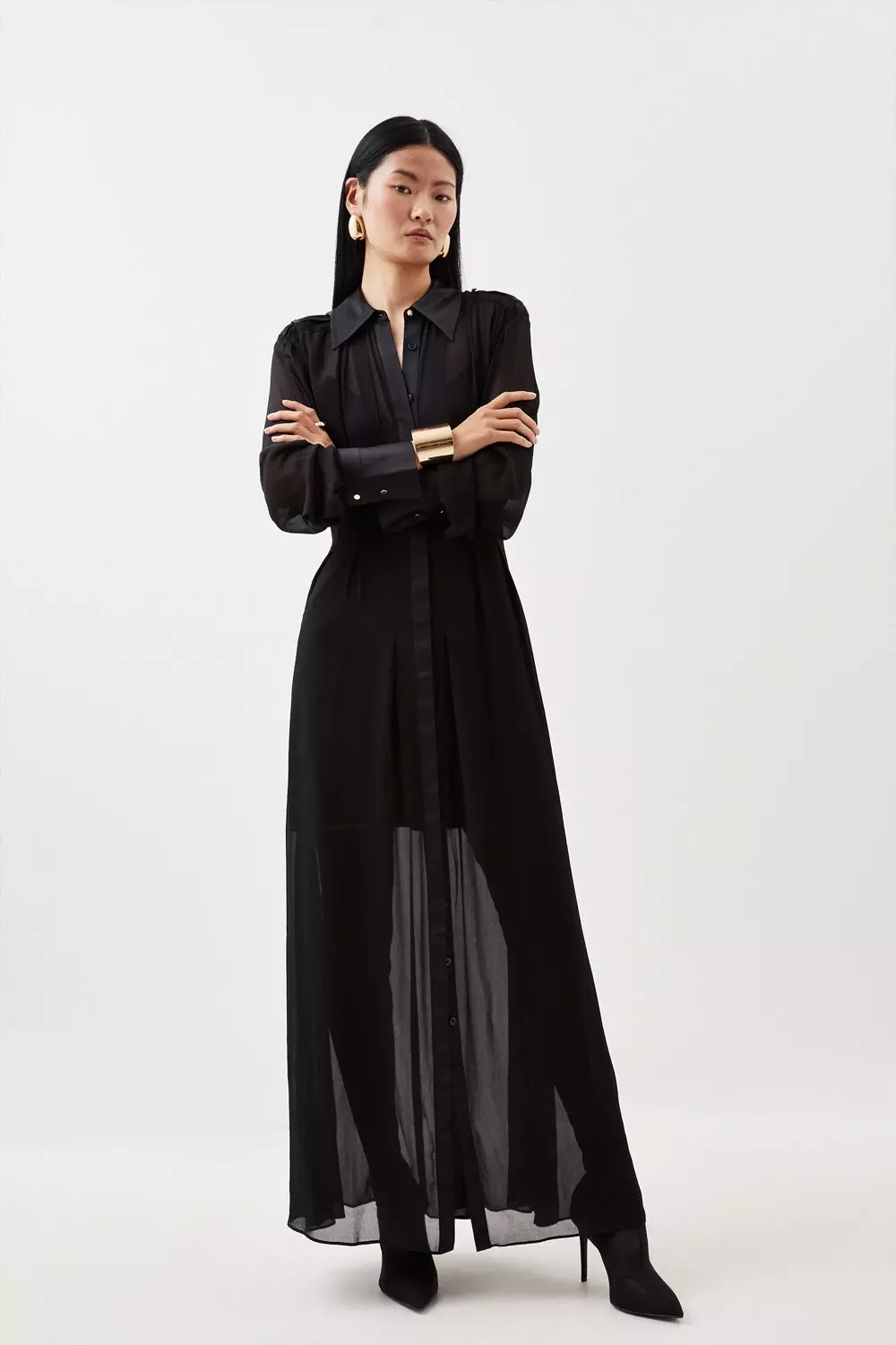 Long sheer shop shirt dress