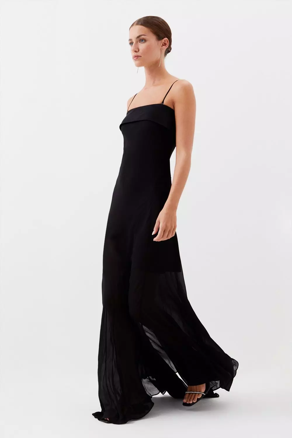 Petite Premium Georgette Bandeau Maxi Dress Karen Millen