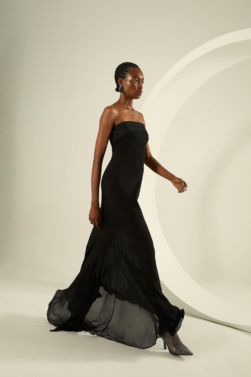 Black bandeau evening clearance dress