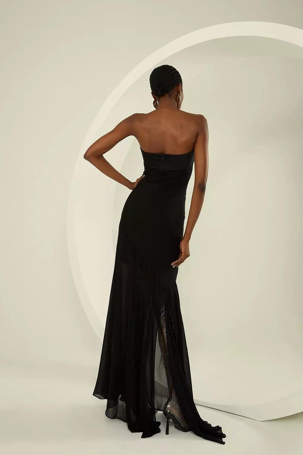 Bandeau Sheer Woven Maxi Dress