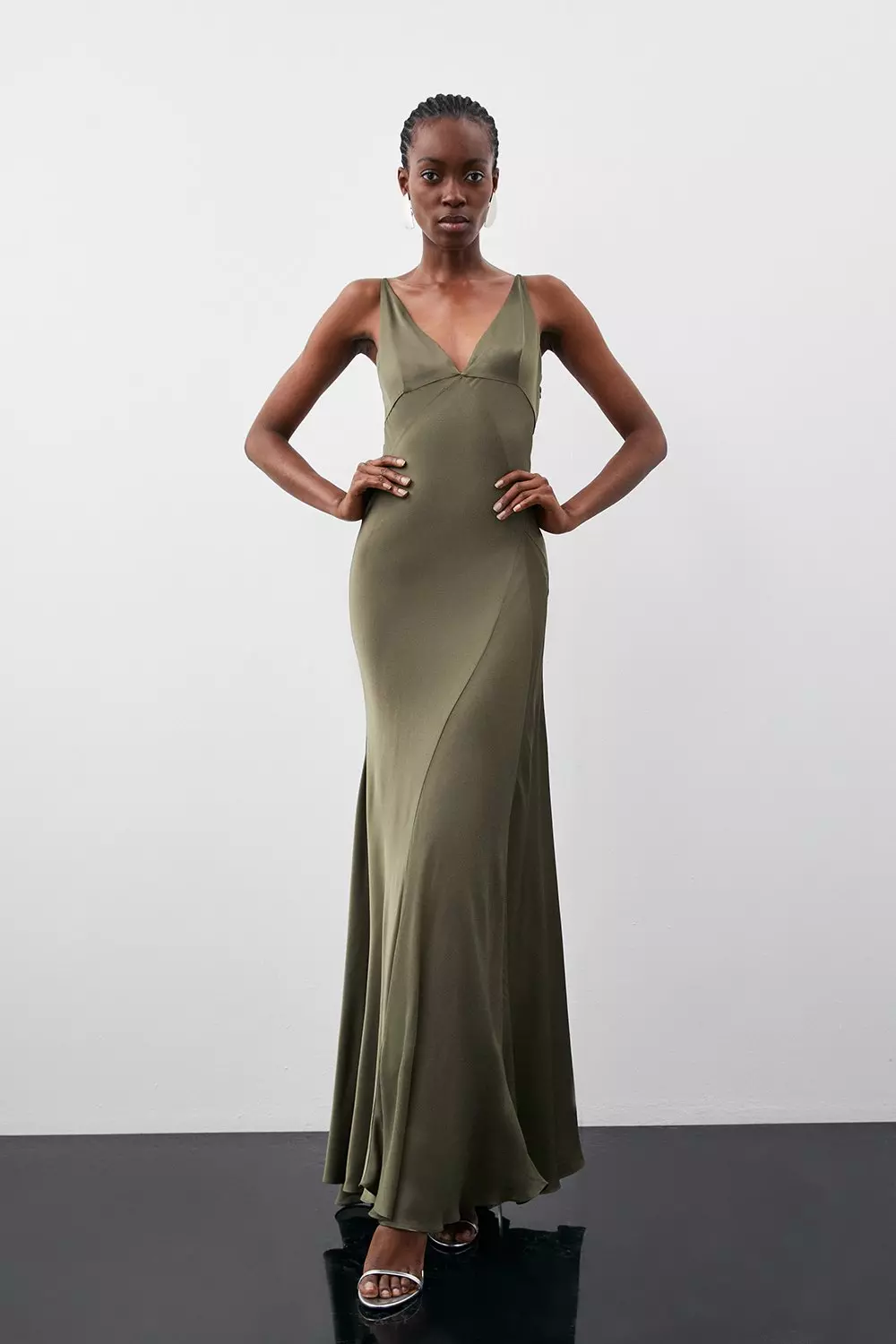 Casual satin maxi shop dress