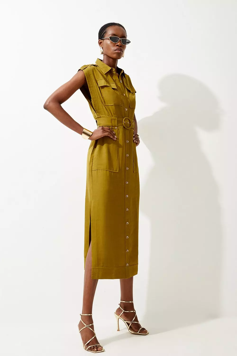 Karen millen clearance tailored belted dress