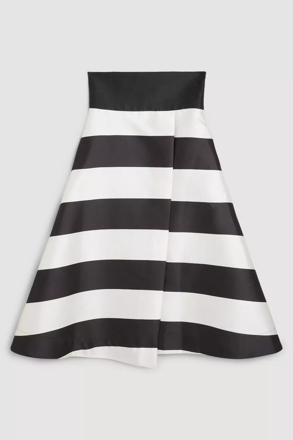 Satin black and 2024 white striped skirt