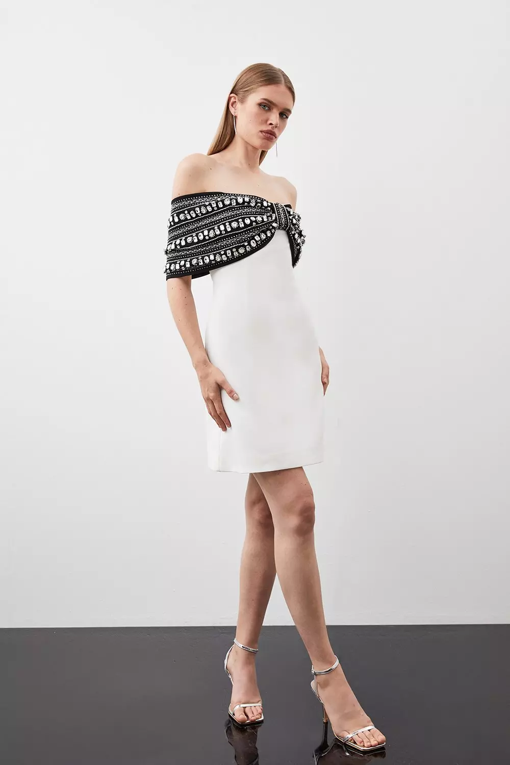 Karen millen black sales white dress