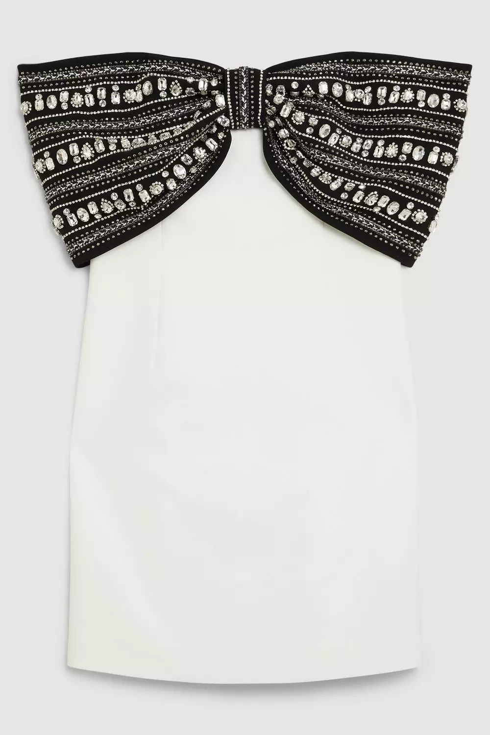 Miu Miu Bow Detail Mini Dress In White