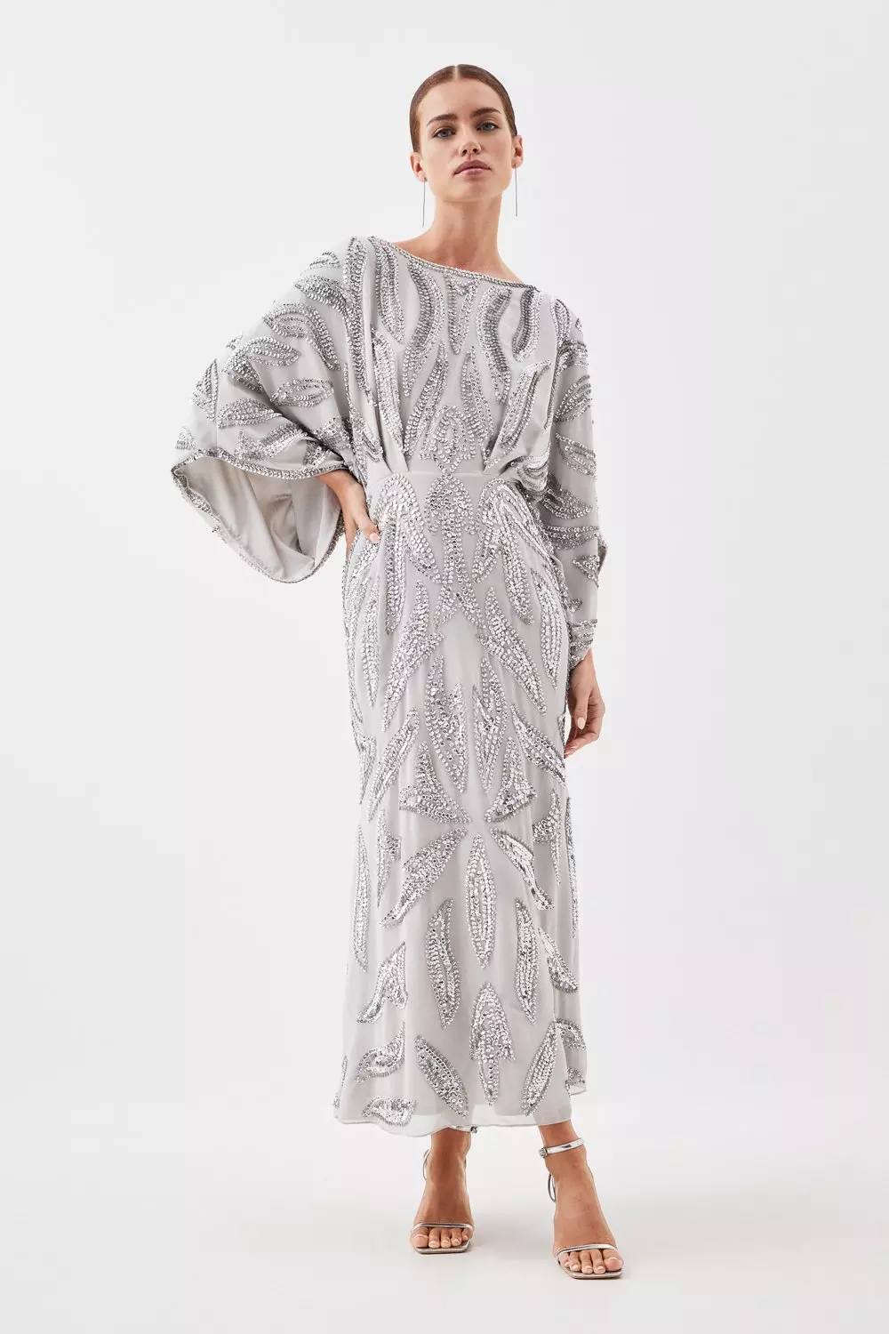 Linen Tie Front Kimono Sleeve Shift Dress