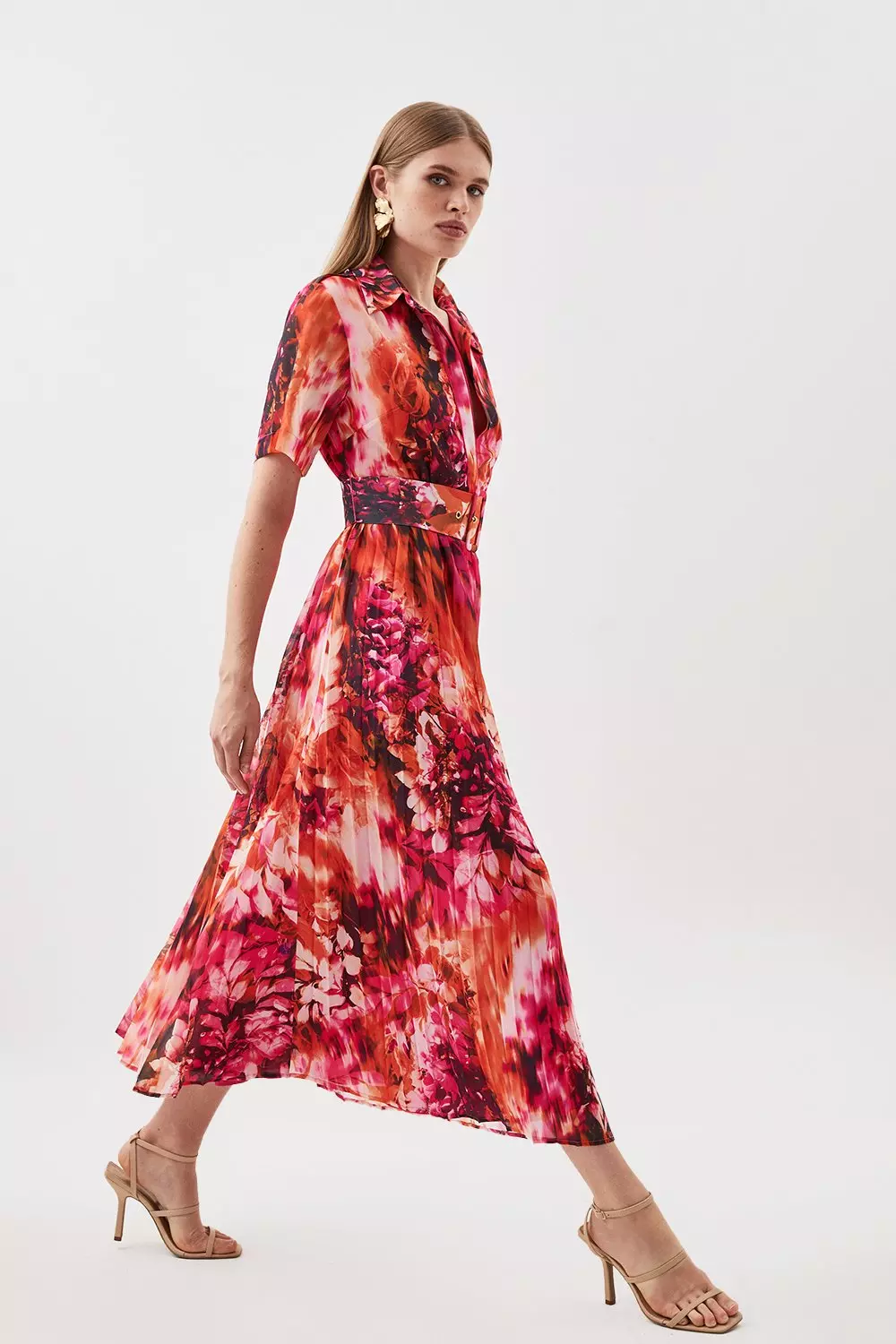 Karen millen pleated shop floral midi dress