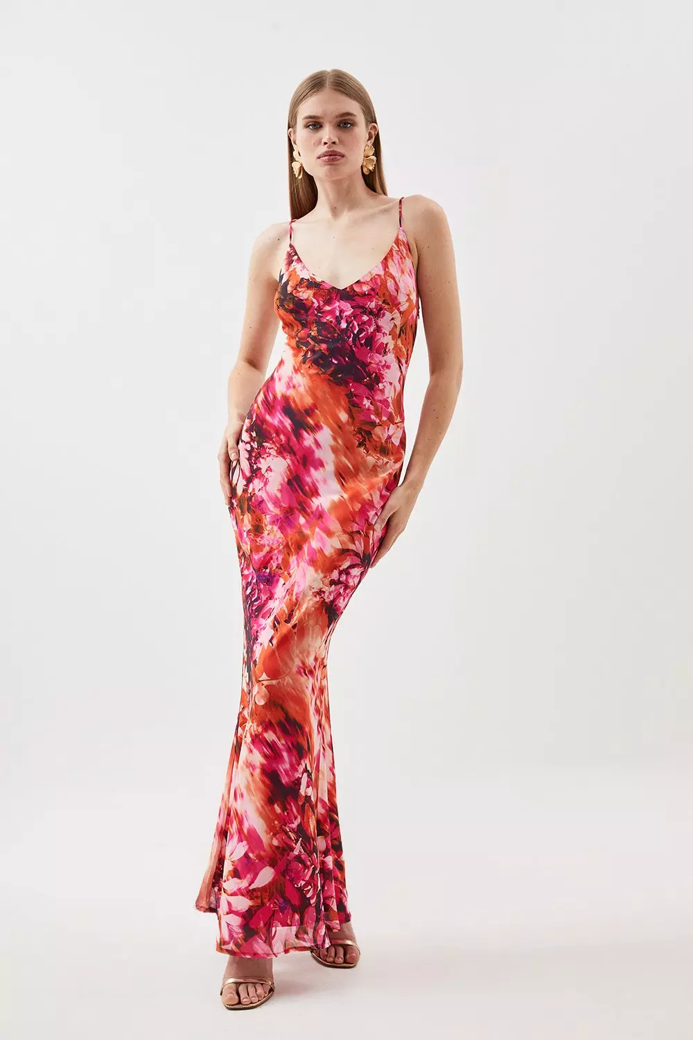 Tie dye silk slip hot sale dress