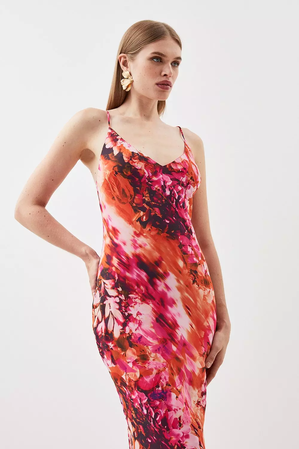 Tie dye silk slip hot sale dress