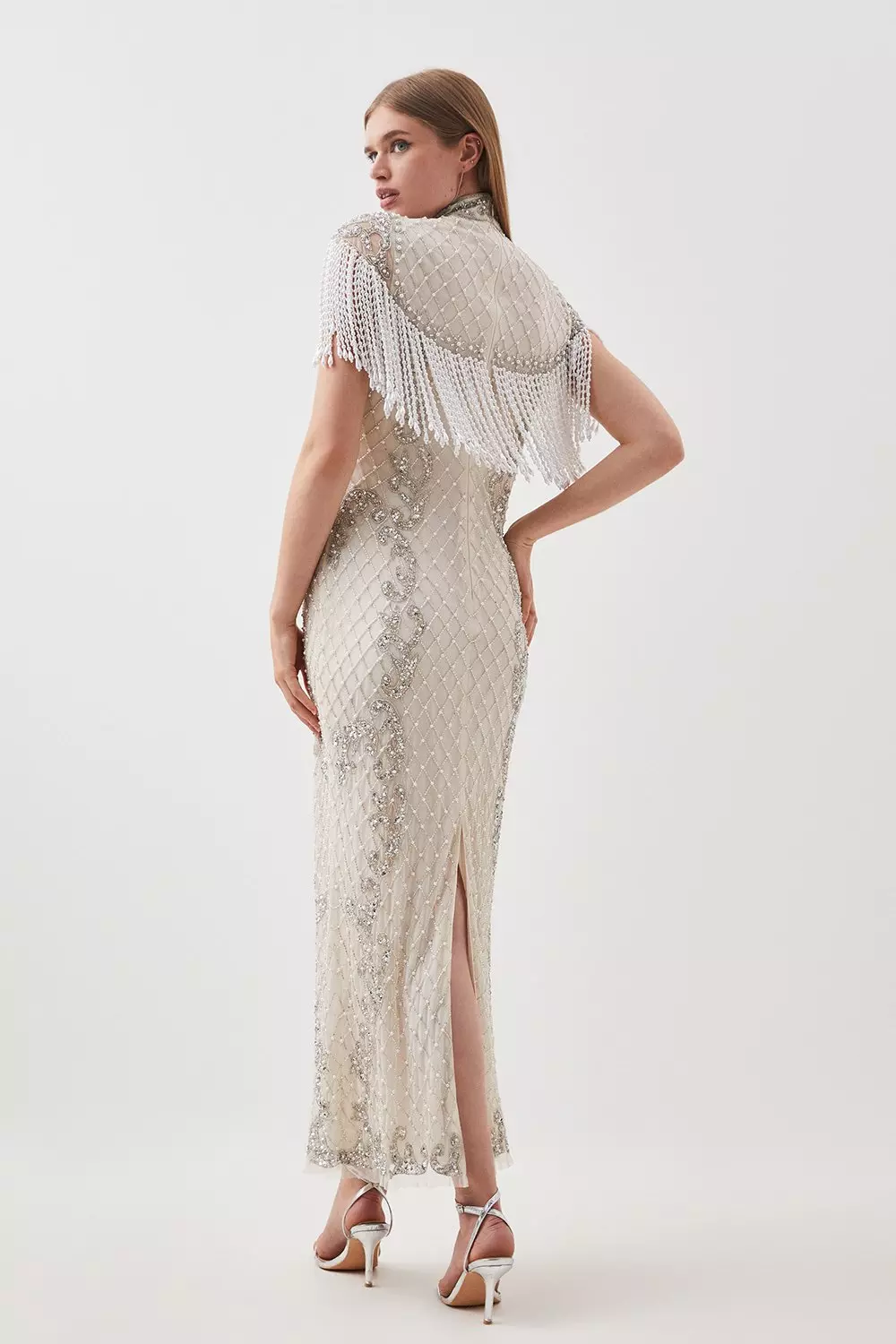 Pearl And Crystal Embellished Midaxi Dress | Karen Millen