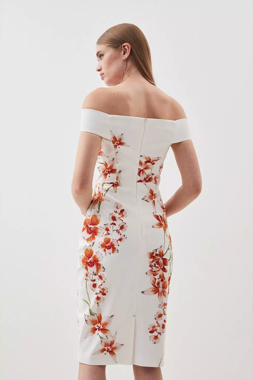 Plus floral printed bardot midi dress, Fashion Bug