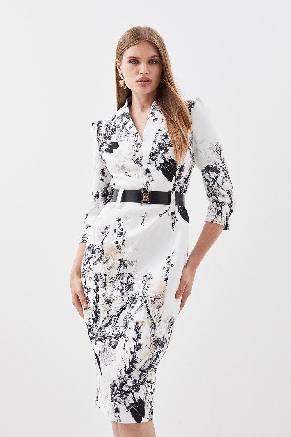 Karen millen store floral pencil dress