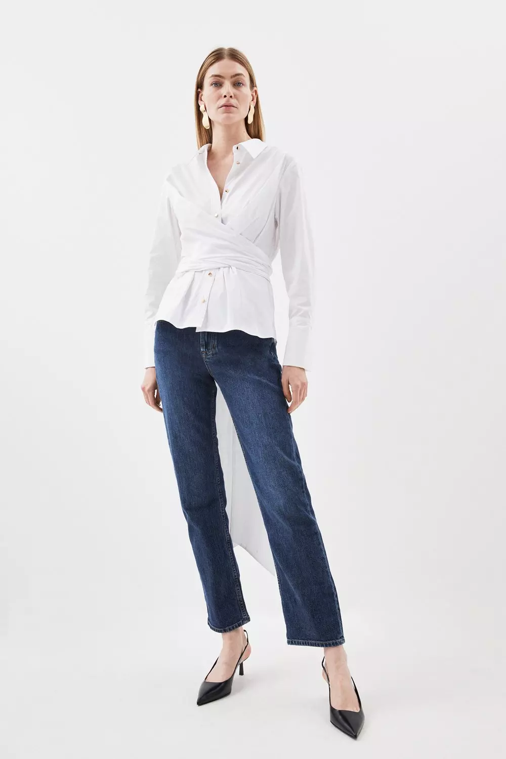 Cotton Poplin Self-Tie Shirt - Ready-to-Wear 1AAWI4