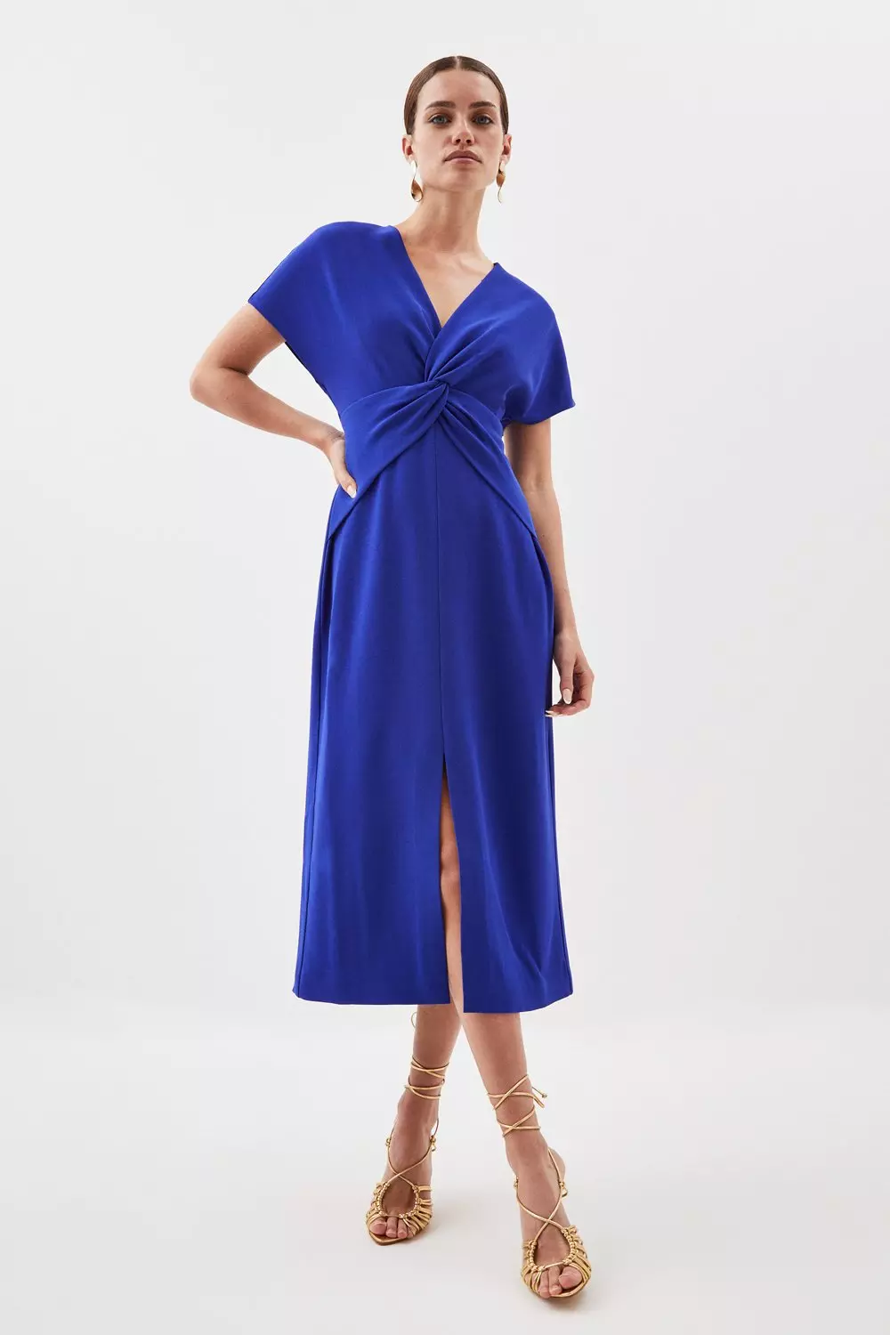 Cap sleeve hotsell wrap midi dress