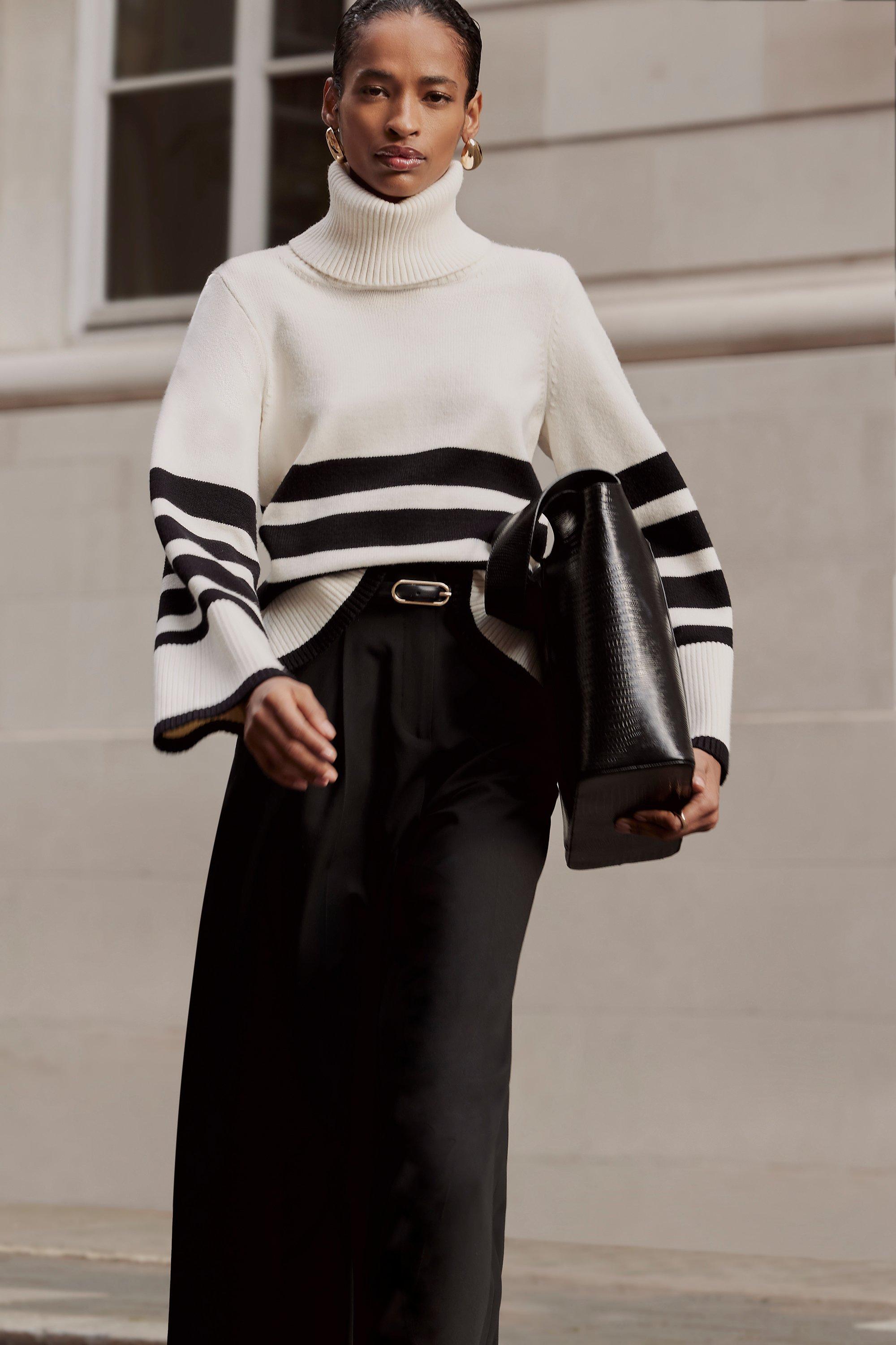 Striped Split Hem Karen Sweater | Knit Millen