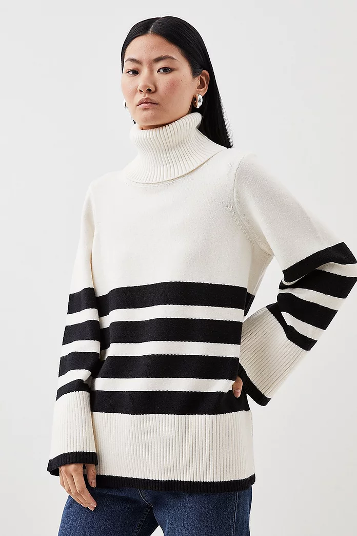 Striped Hem | Knit Millen Karen Split Sweater