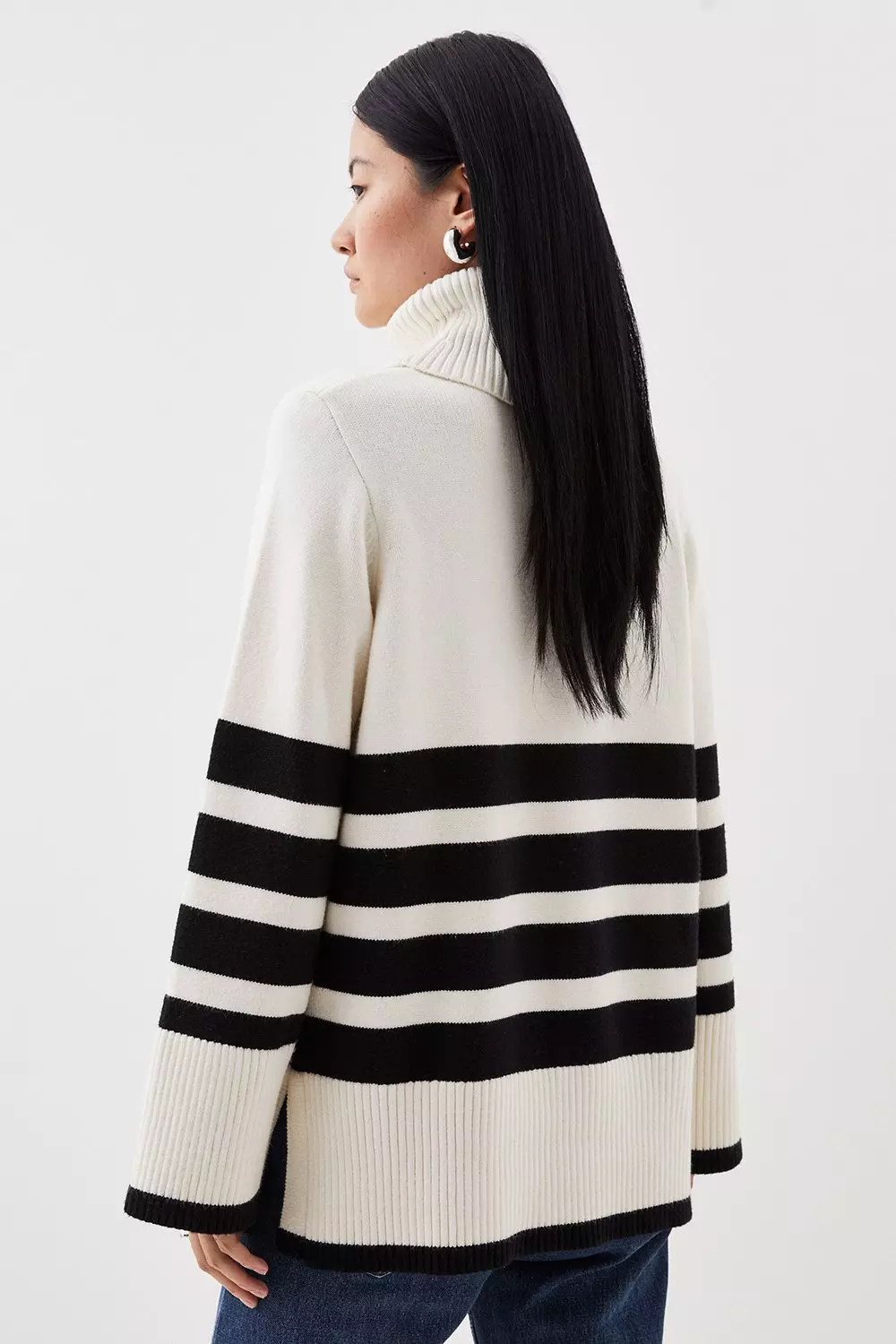 Striped Millen Sweater Knit Split Hem | Karen