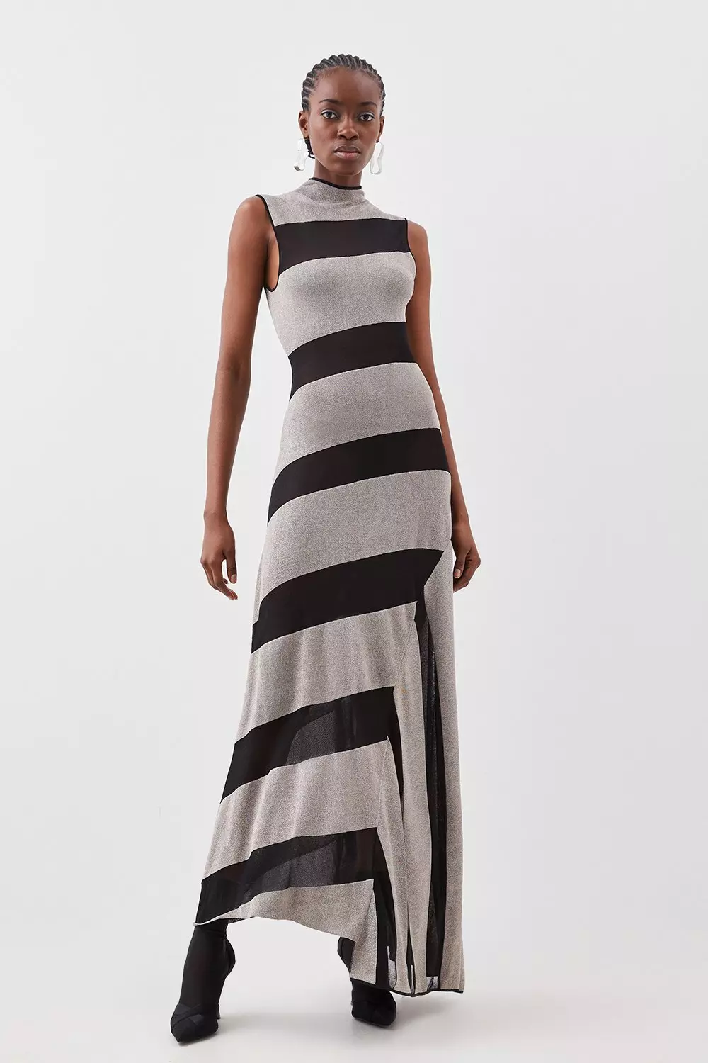 Karen millen store striped maxi dress