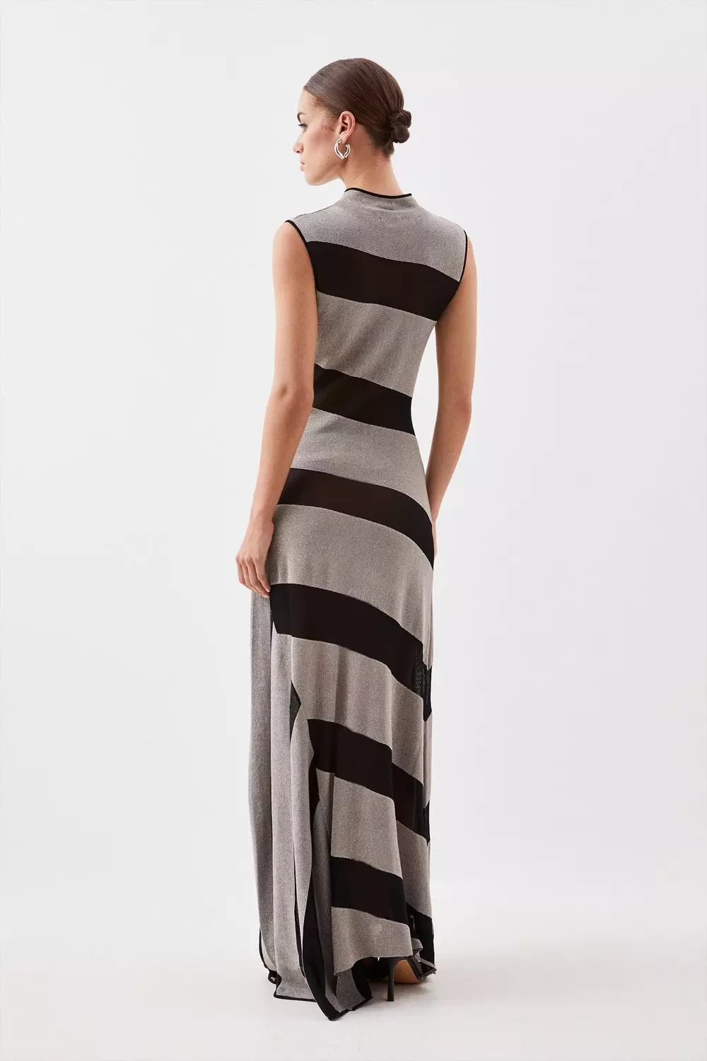 Calvin klein striped outlet maxi dress