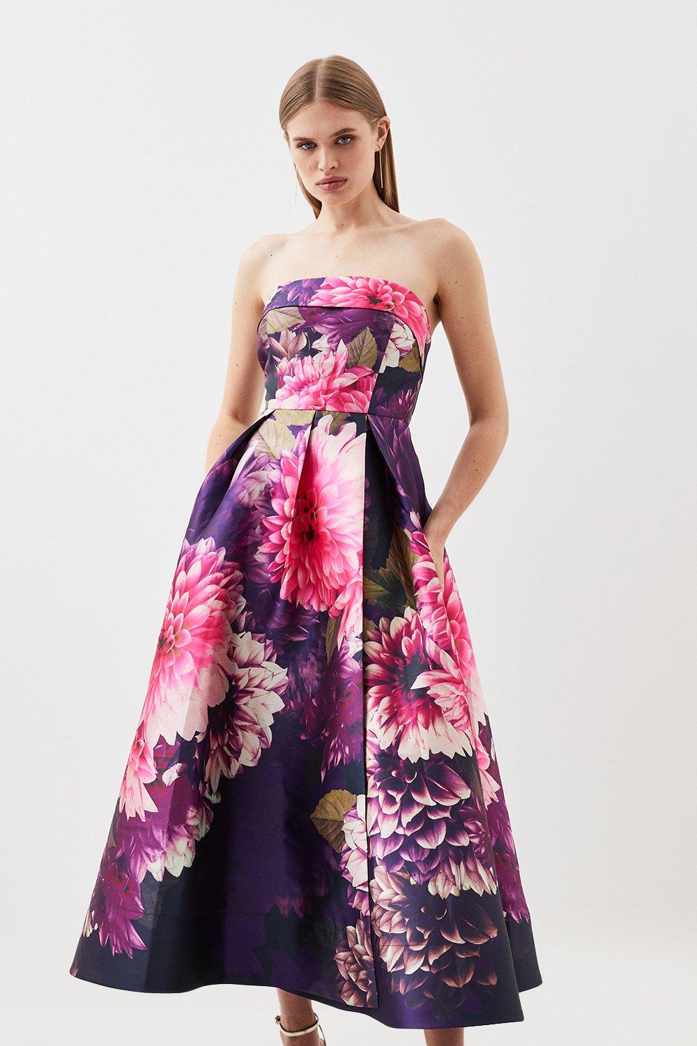 Dress Exploding Split Midaxi Karen | Millen Front Prom Floral