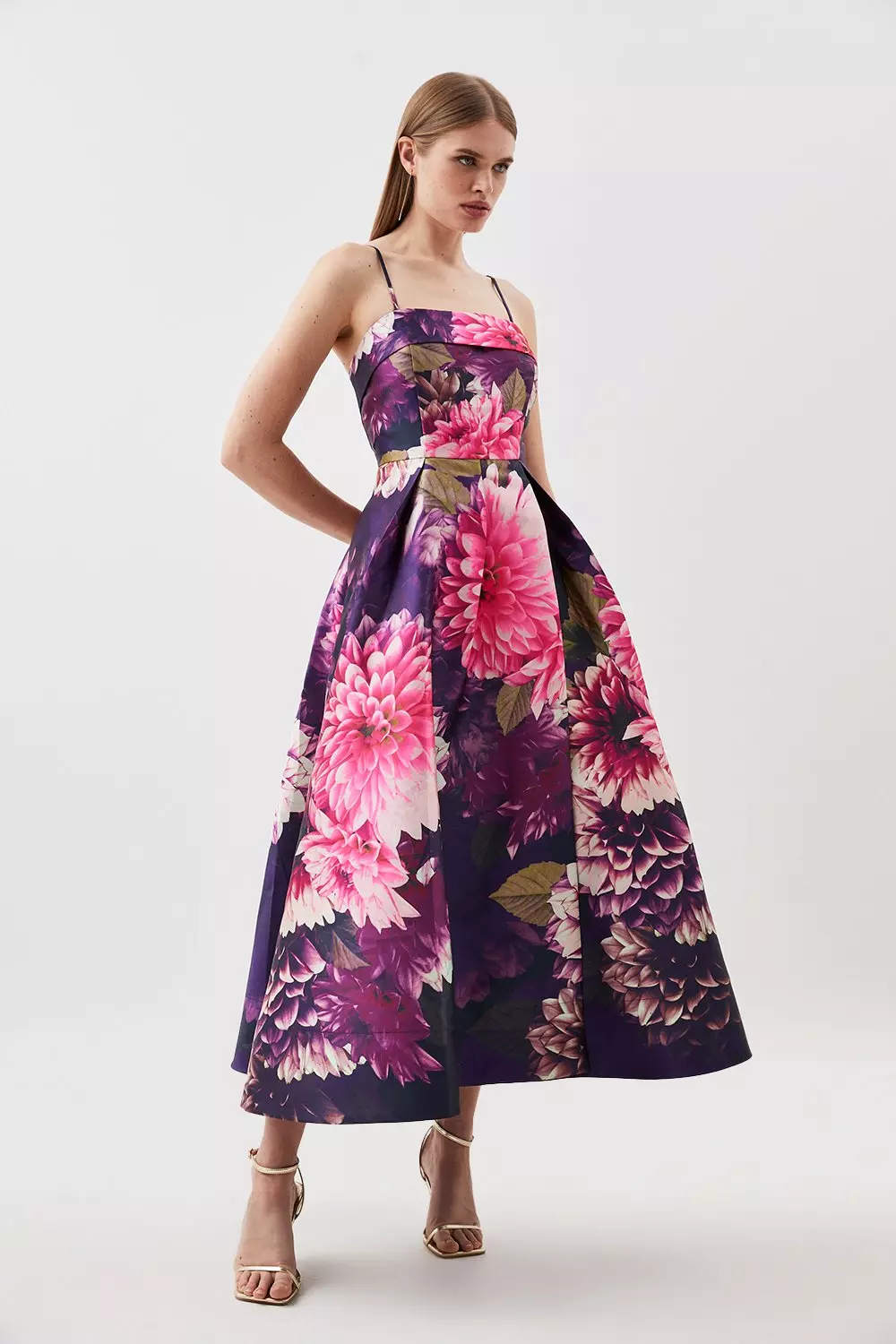 Exploding Floral Split Front Midaxi Karen | Prom Millen Dress