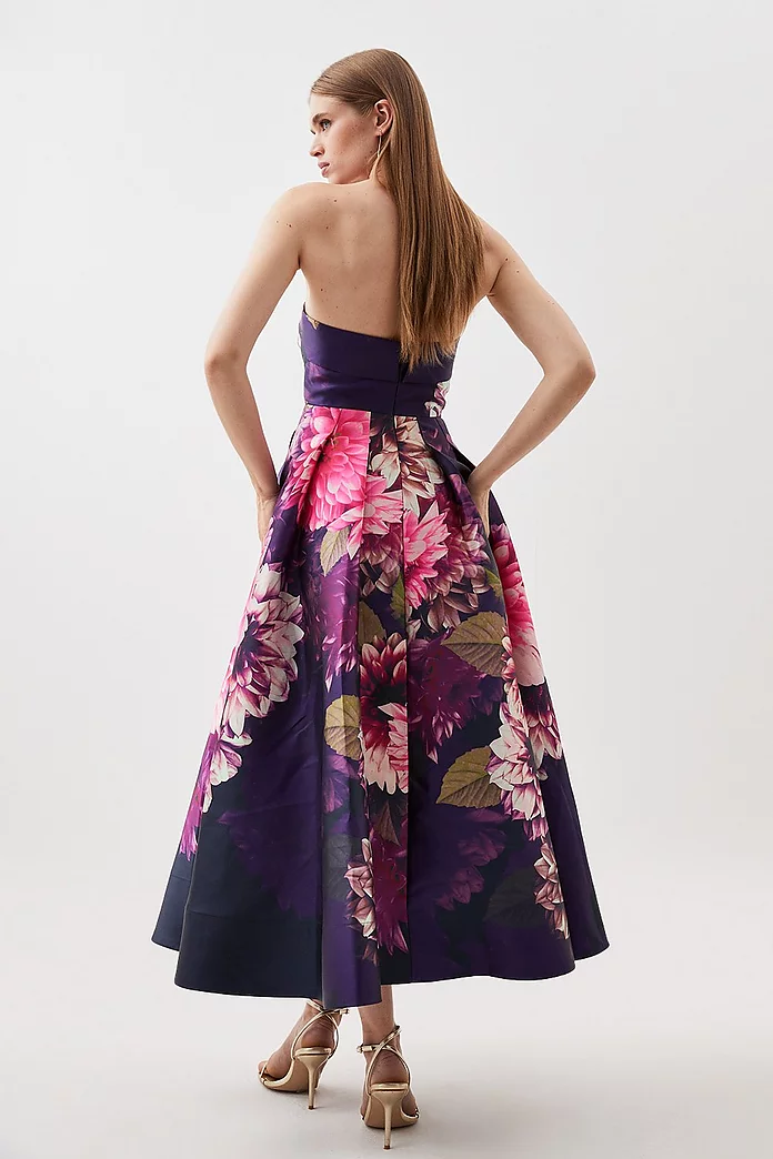 Exploding Floral Split Front Midaxi Prom Dress | Karen Millen