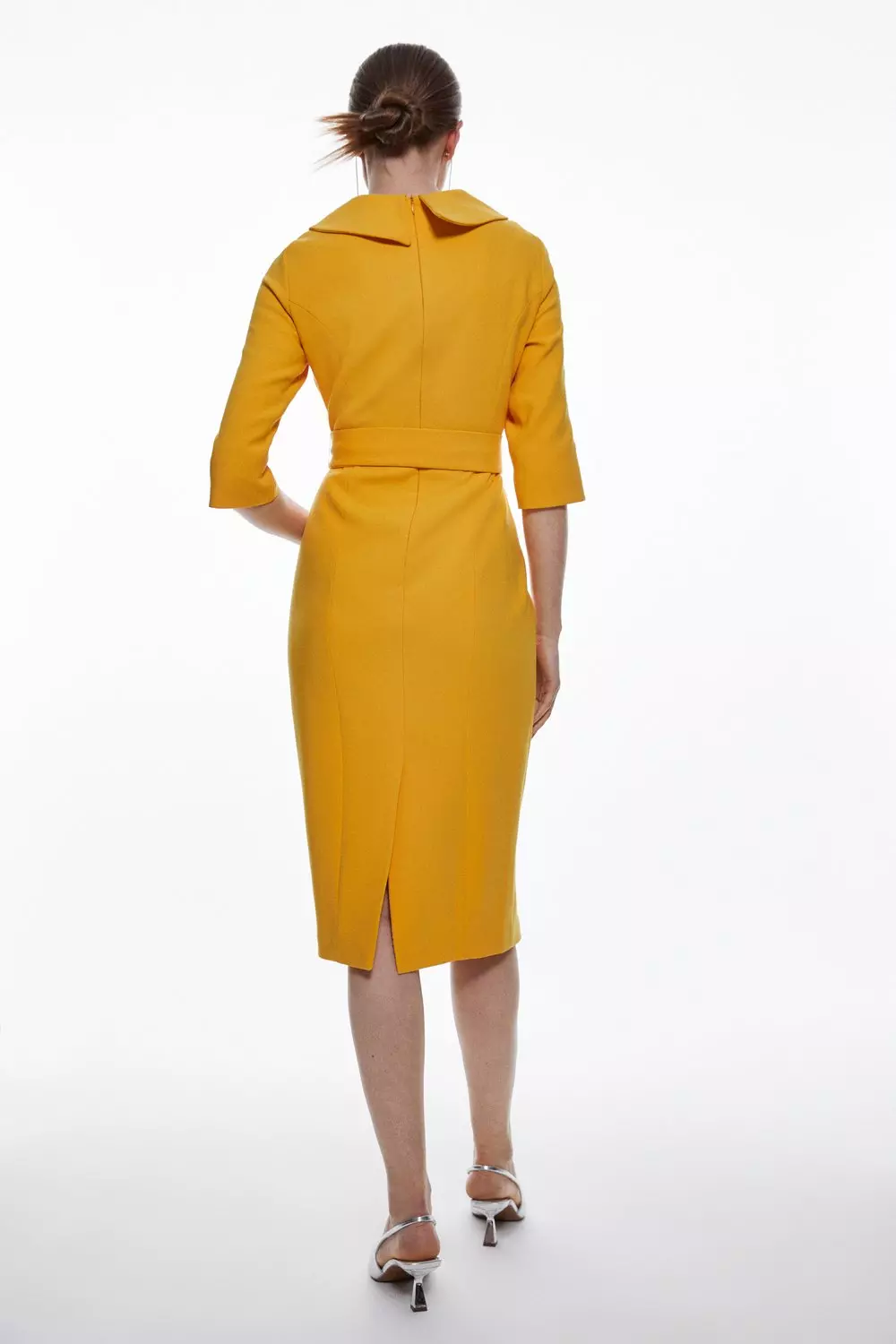 Mustard yellow pencil outlet dress