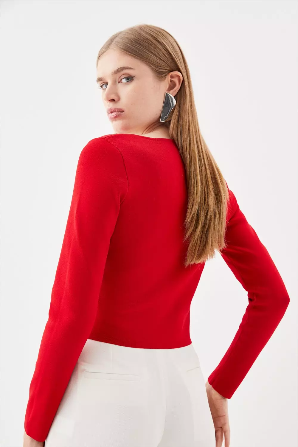 Body Contouring Square Neck Knit Top