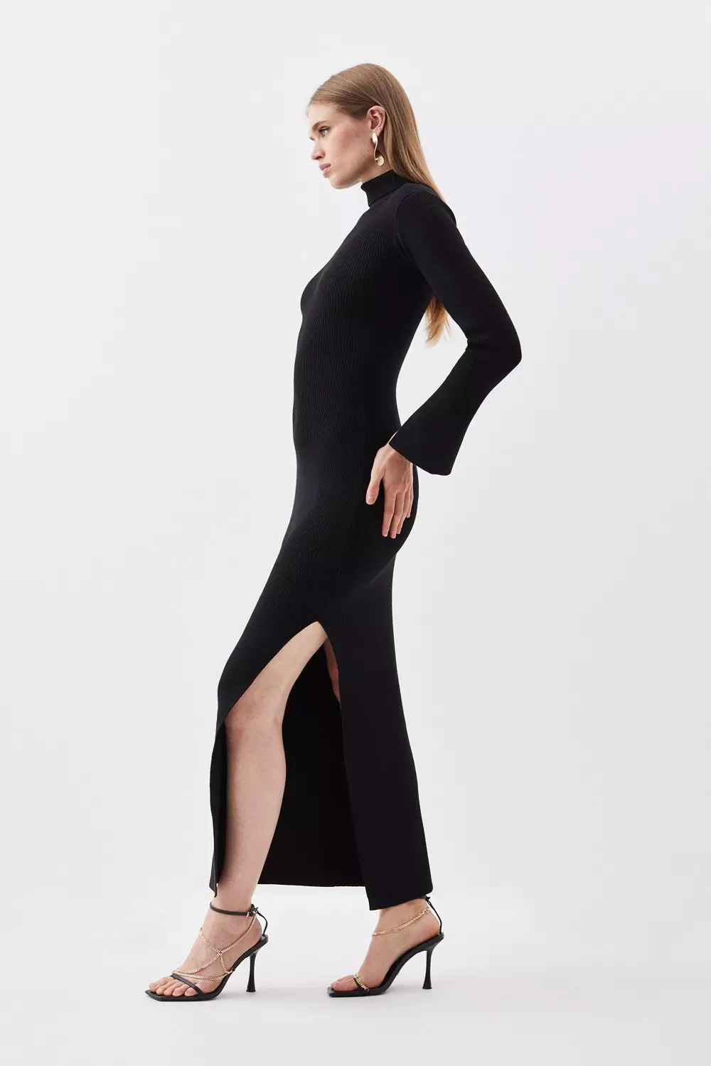 Karen millen ribbed sale fitted knit dress