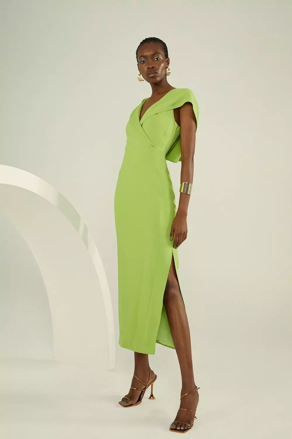 Green stretch clearance dress