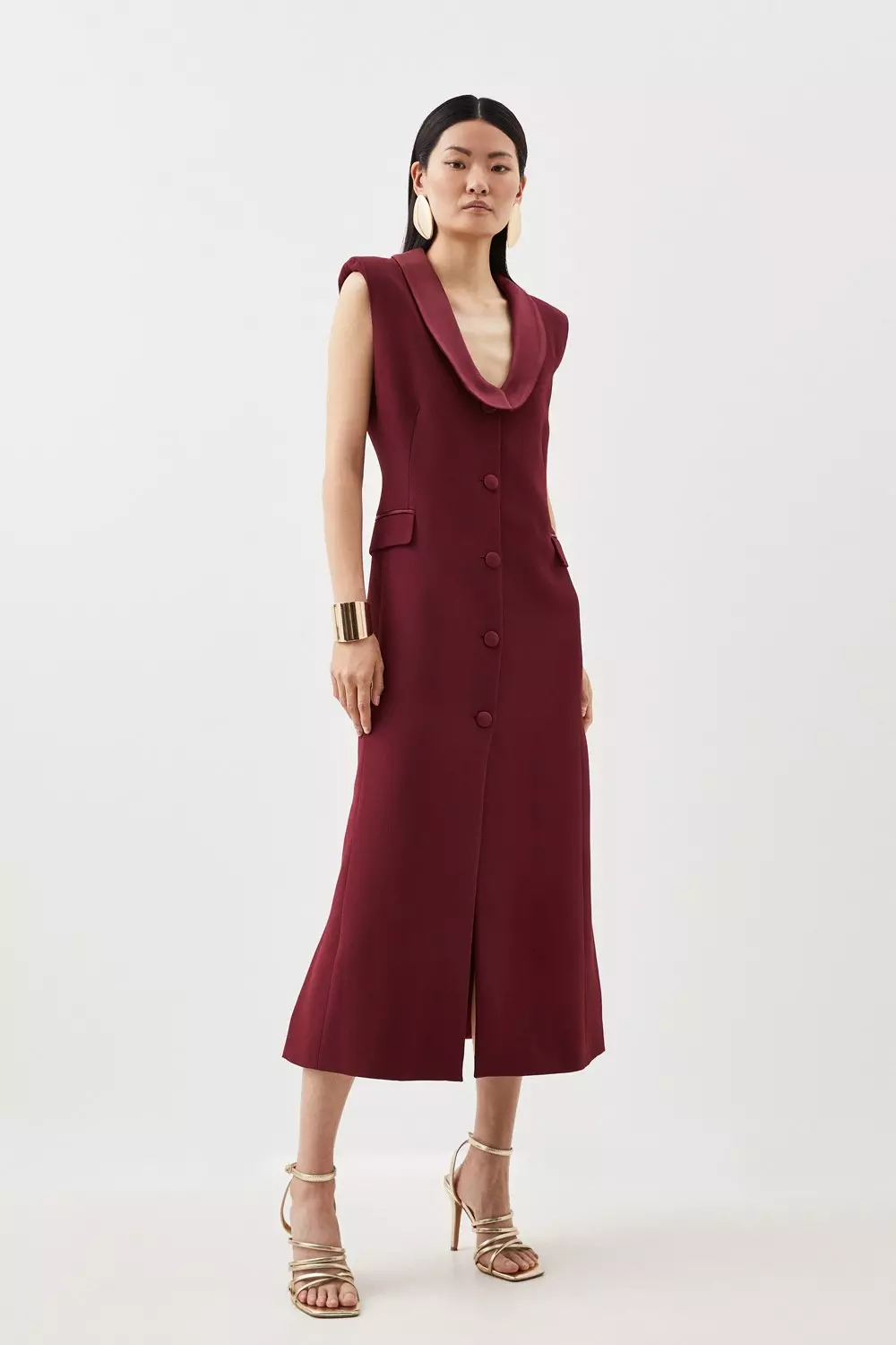 Karen millen 2025 maxi tuxedo dress