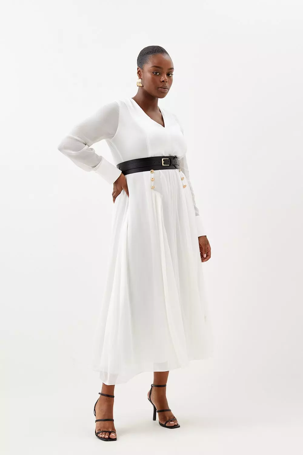 Midi dress outlet with belt