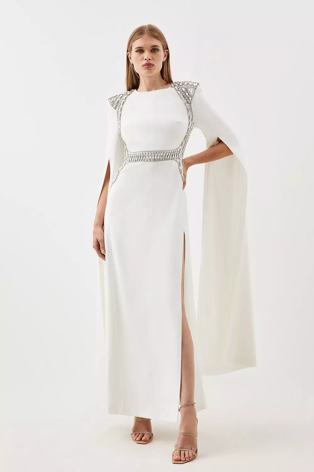 Gown with cape on sale sleeve