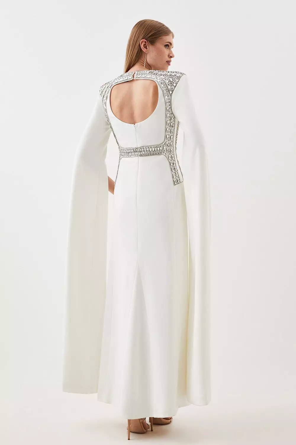 Long sleeve 2024 cape gown