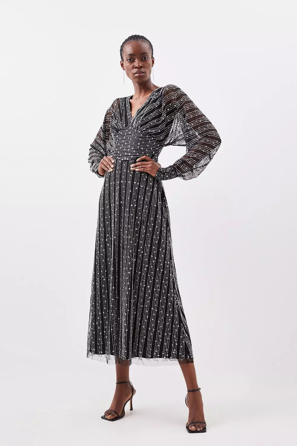 Karen millen polka 2024 dot maxi dress