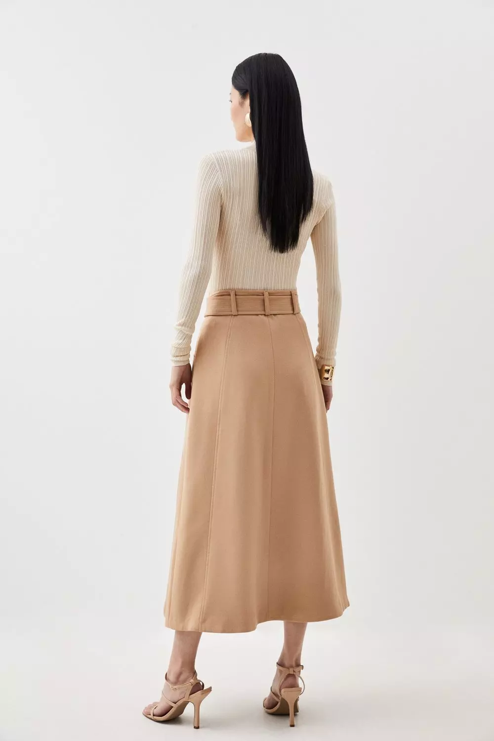 Belted 2025 midi skirt