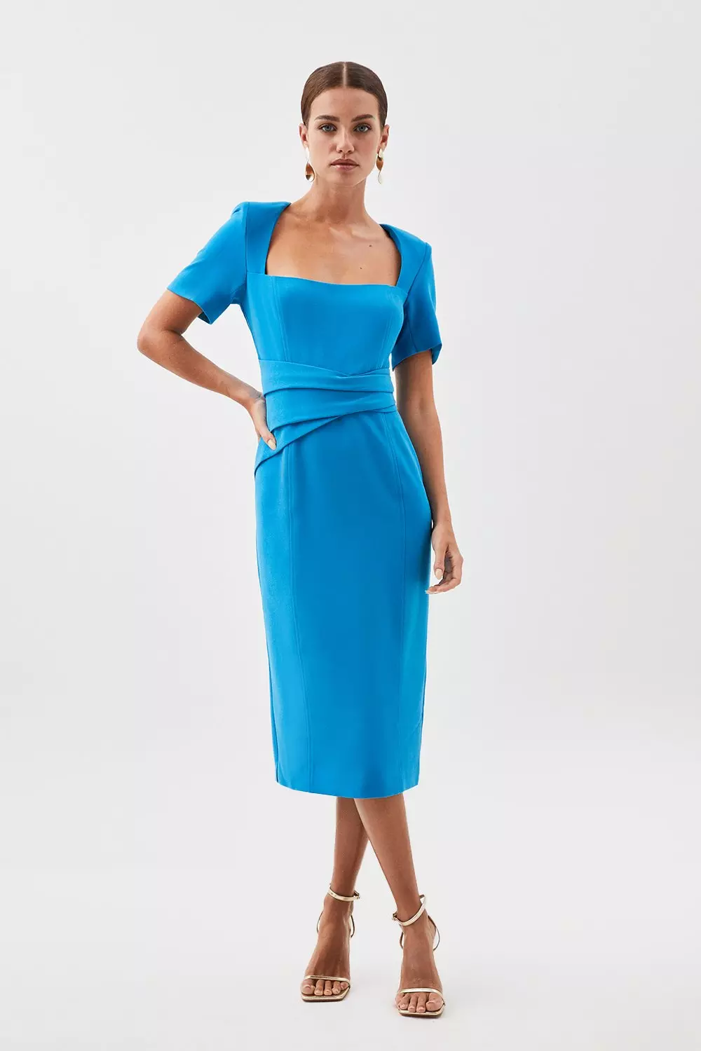 Square neck pencil dress sale