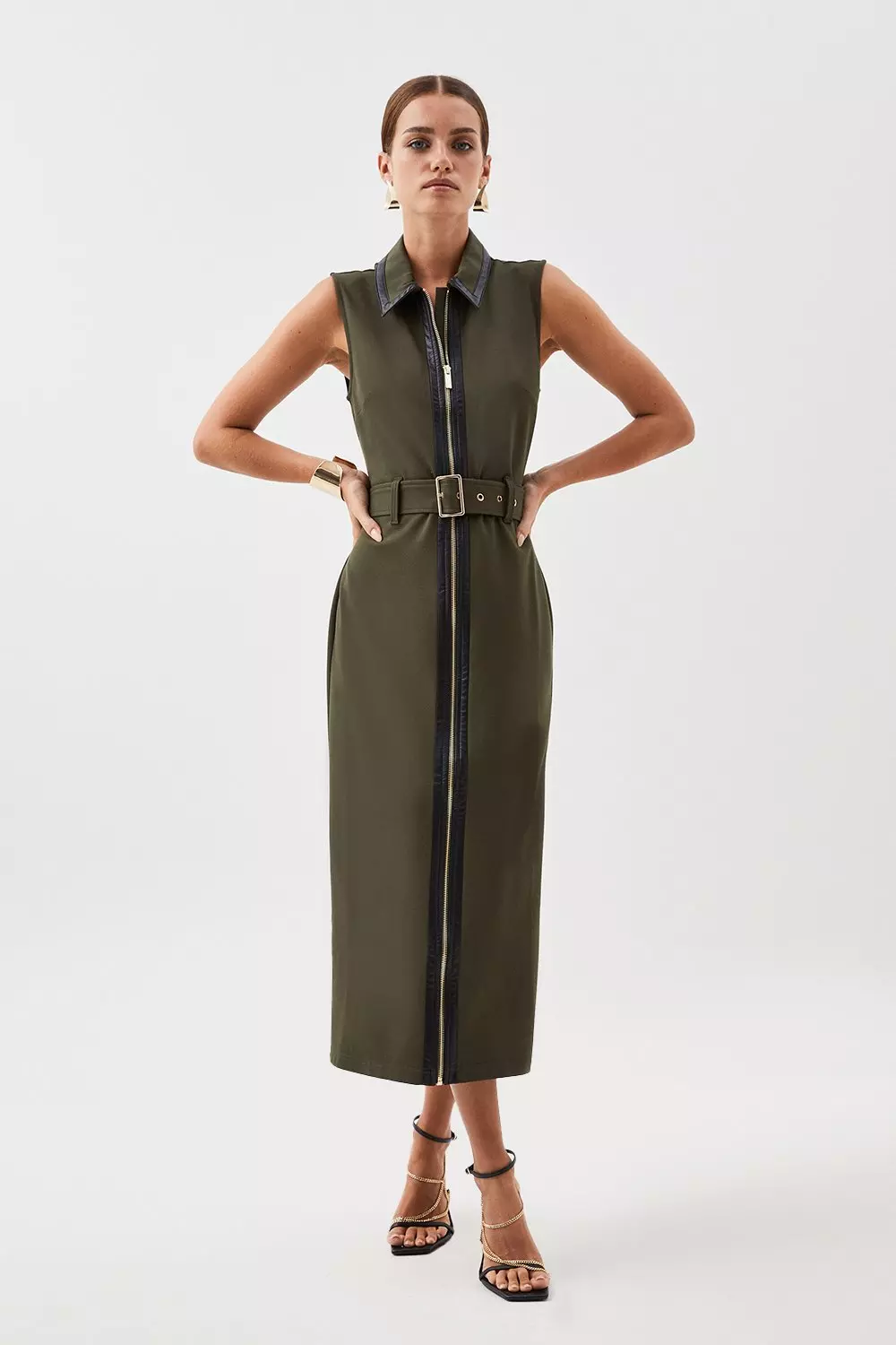 Warehouse khaki shirt clearance dress