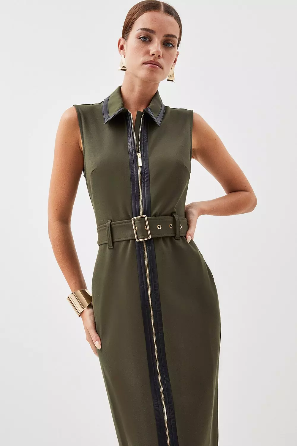 Ponte Belted Midi Dress | Karen Millen