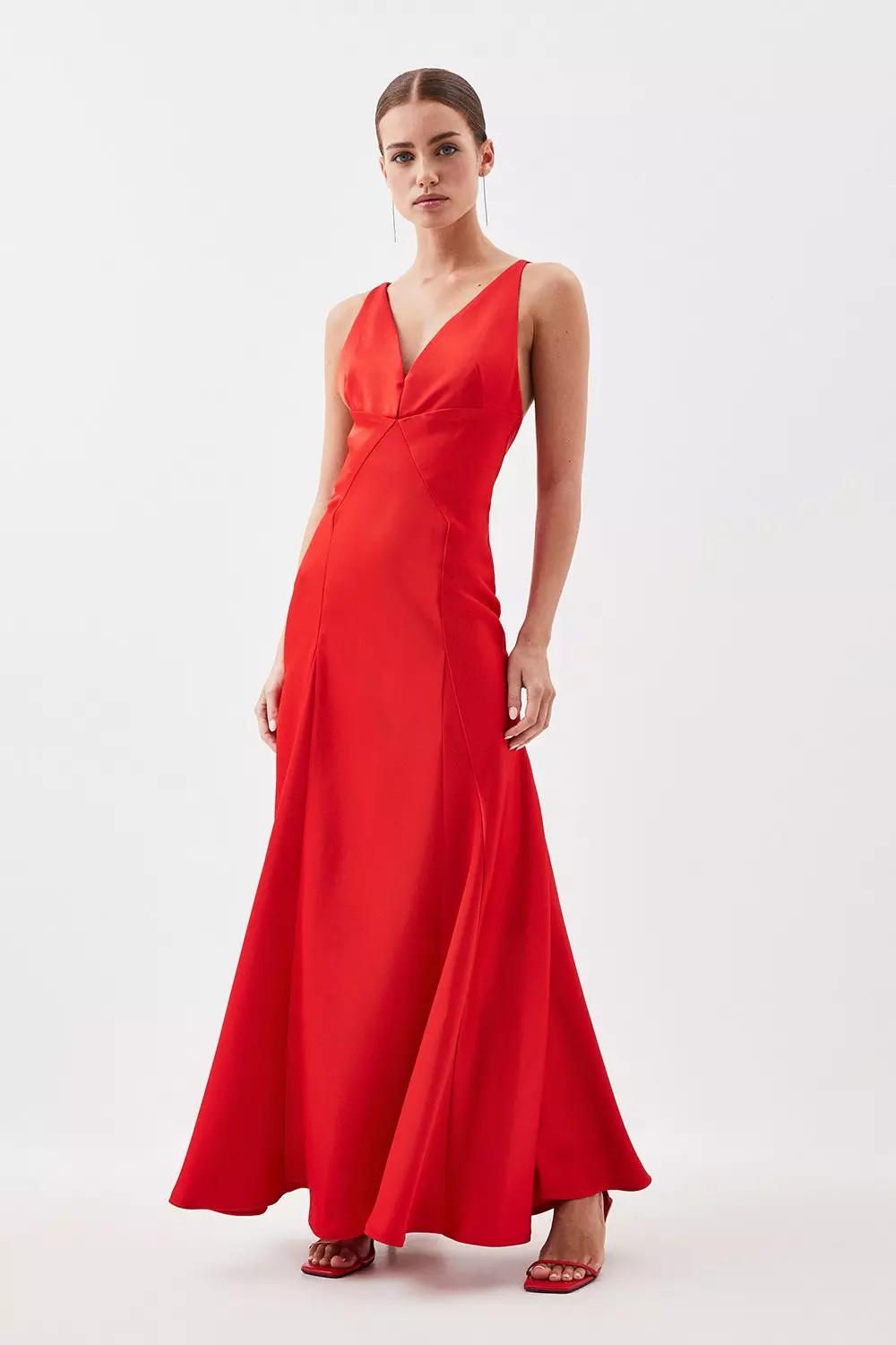 Premium Satin Halter Woven Maxi Dress