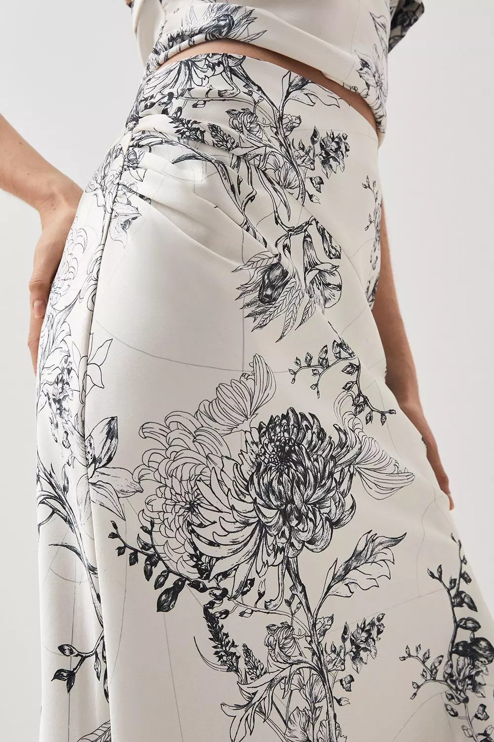 Satin floral hotsell maxi skirt