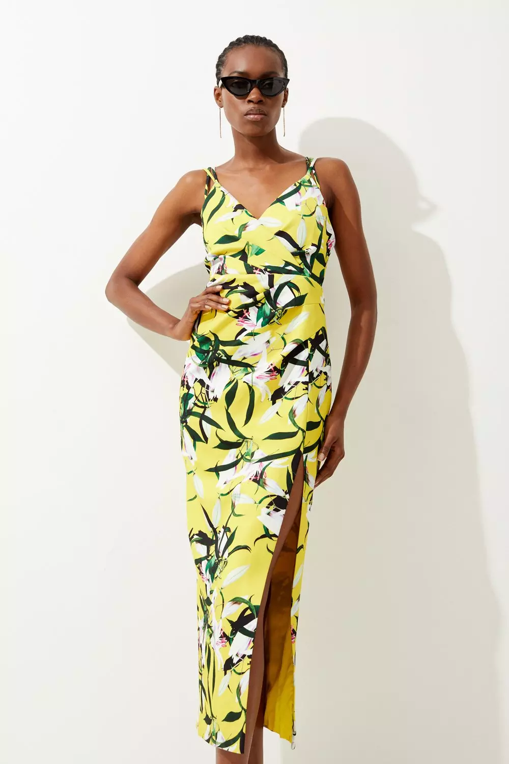 The Strappy Maxi Dress in Yellow Floral