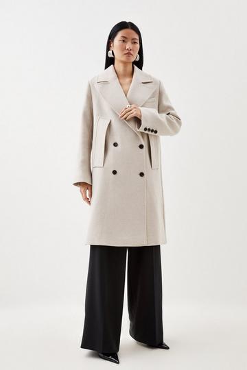 18.01 Italian Wool Cashmere Whipstitch Cape Coat