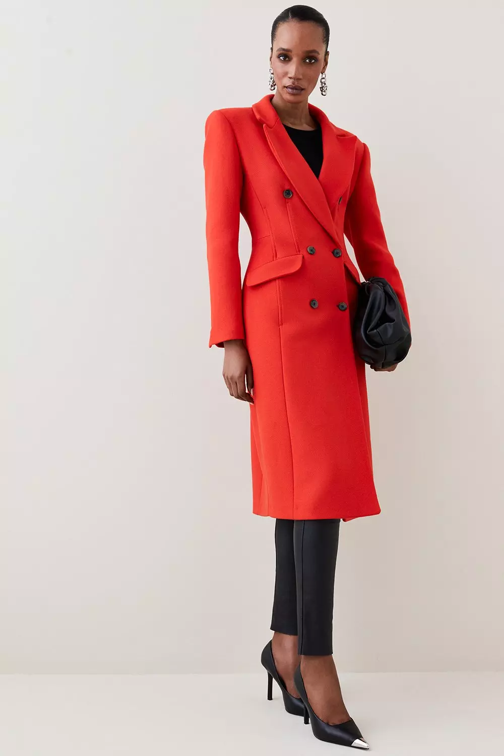 Karen millen sale red wool coat