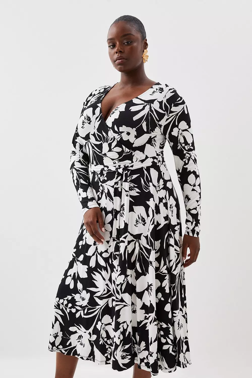 Plus midi hot sale wrap dress