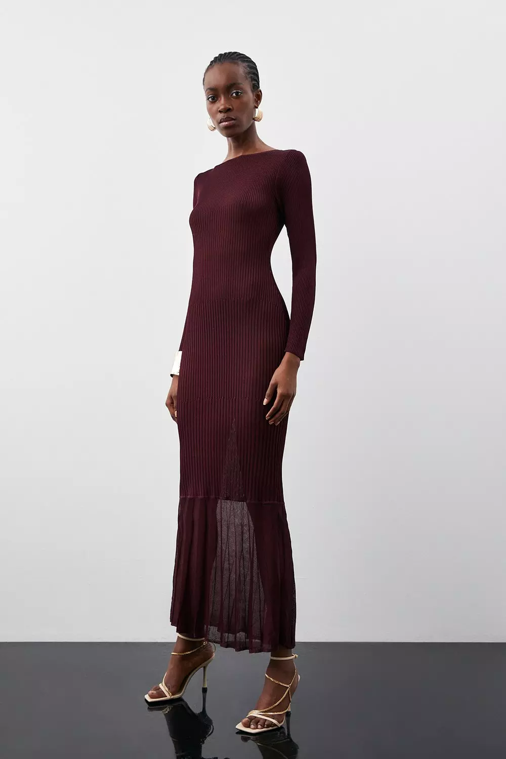 Burgundy slinky clearance dress