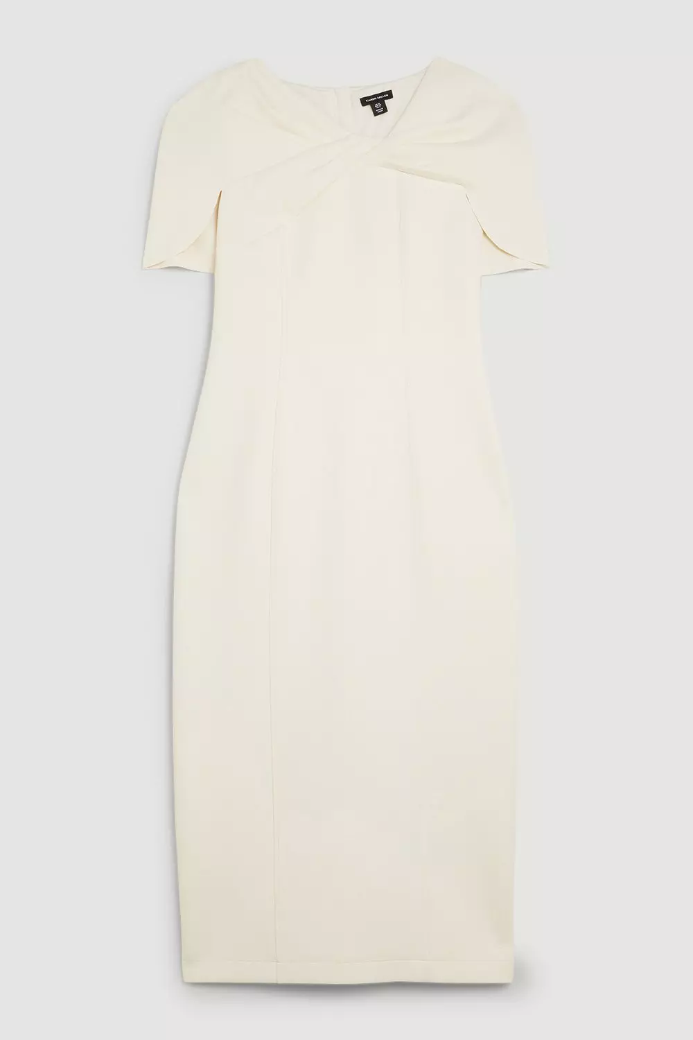 Scuba Asymmetric Neckline Woven Midi Dress | Karen Millen