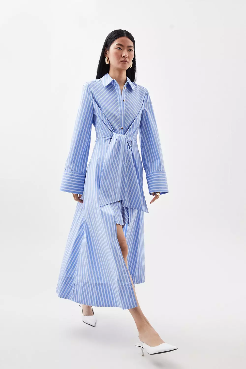 Karen millen 2025 striped shirt dress