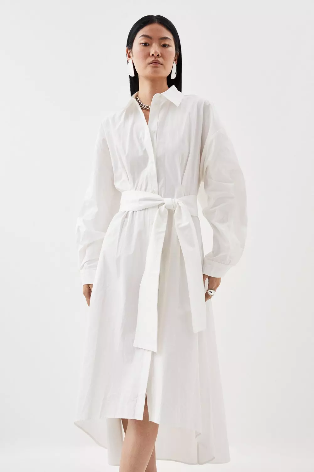 Karen millen on sale white shirt dress