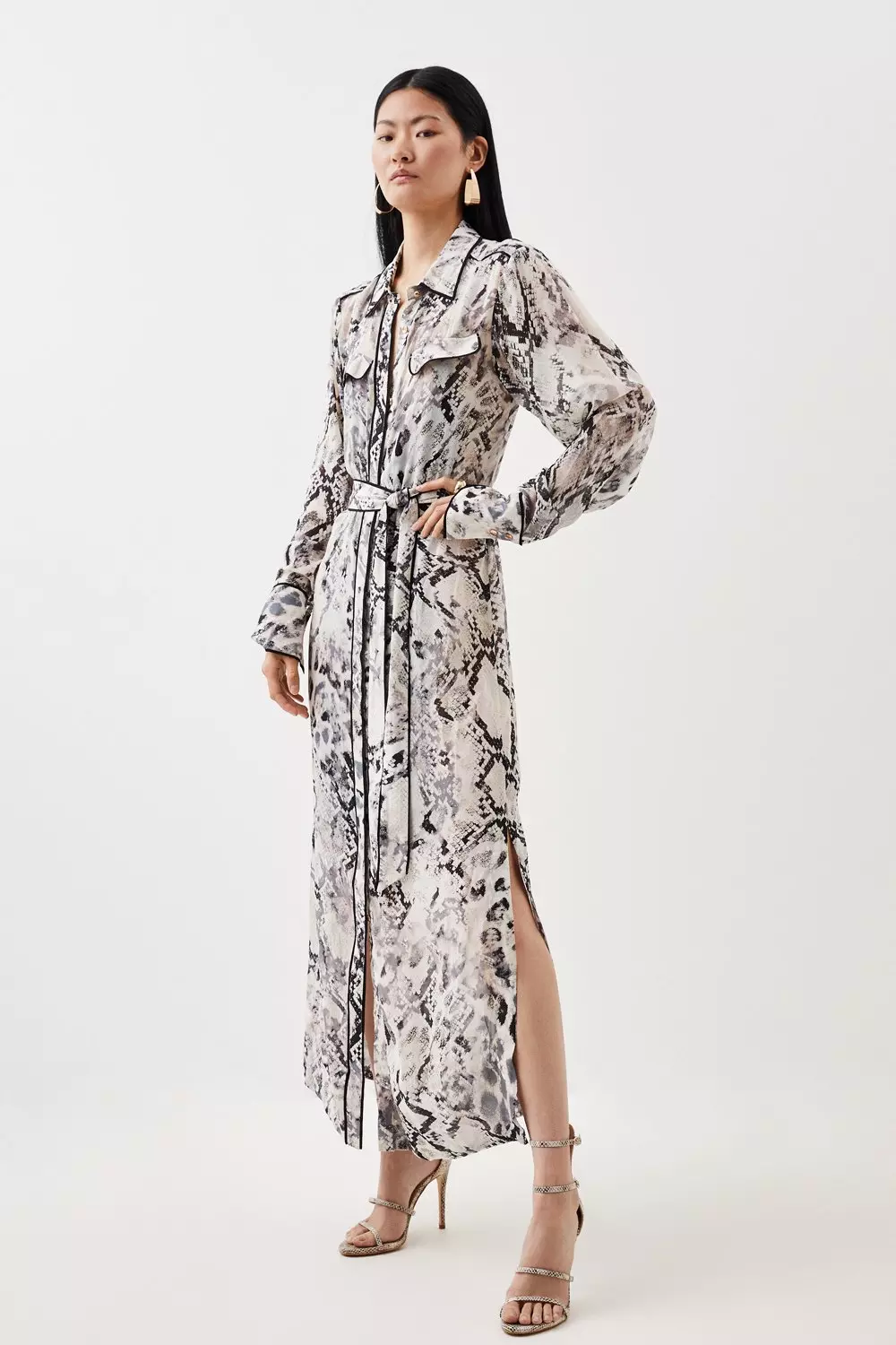 Karen millen snake shop print wrap dress